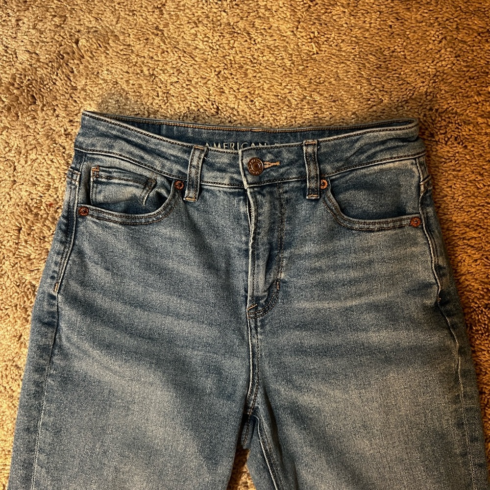 American Eagle Stretch High Waisted Straight Jeans